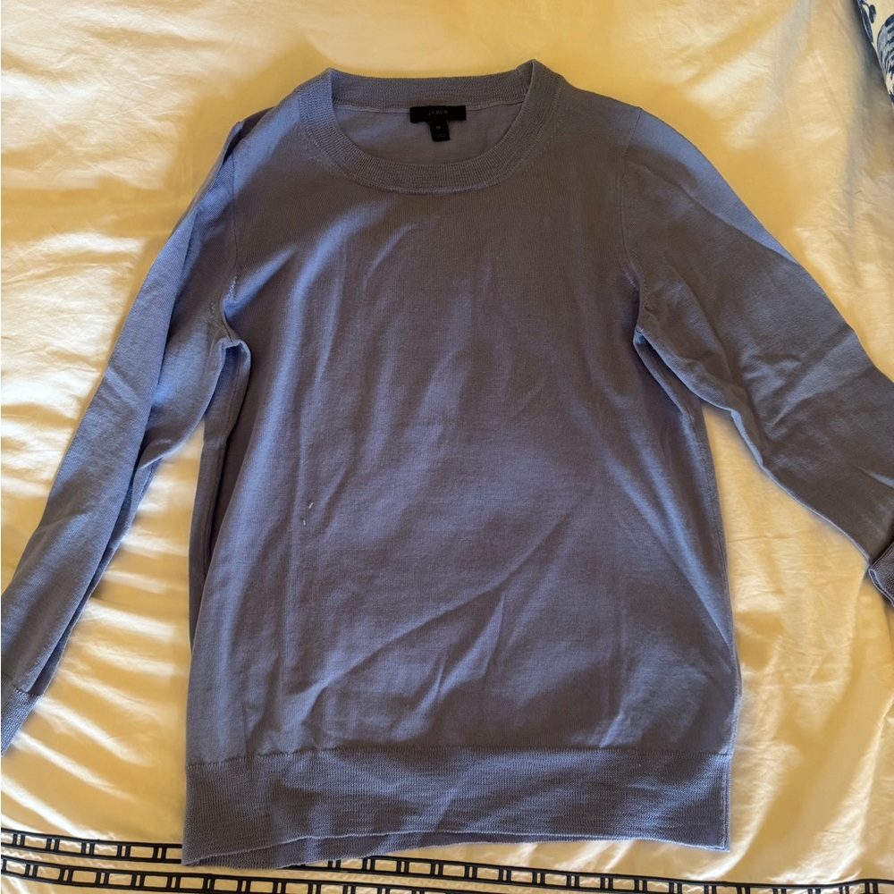 JCrew Merino Wool Sweater in beautiful cornflower blue